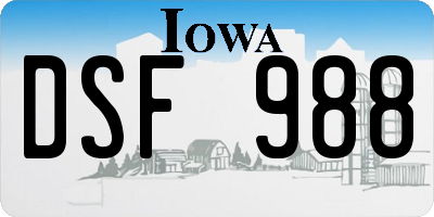 IA license plate DSF988