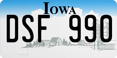 IA license plate DSF990