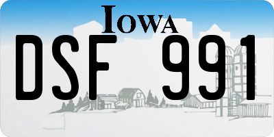 IA license plate DSF991