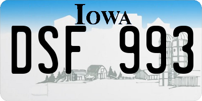 IA license plate DSF993