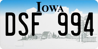 IA license plate DSF994