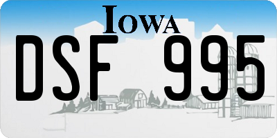 IA license plate DSF995