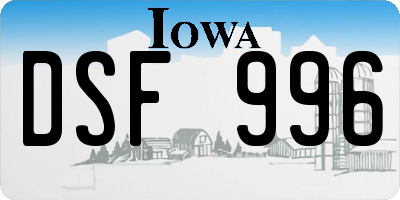 IA license plate DSF996