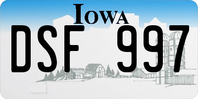 IA license plate DSF997