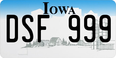 IA license plate DSF999