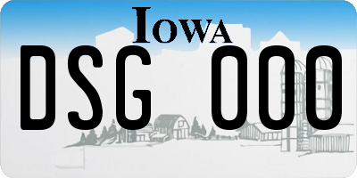 IA license plate DSG000