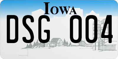 IA license plate DSG004