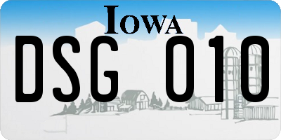 IA license plate DSG010