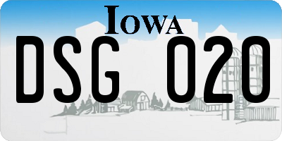 IA license plate DSG020