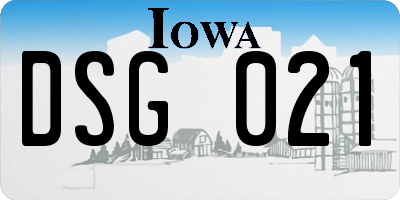 IA license plate DSG021