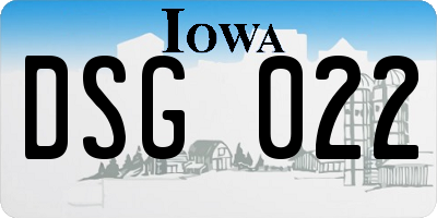 IA license plate DSG022