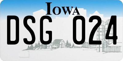 IA license plate DSG024