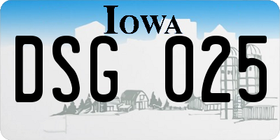 IA license plate DSG025