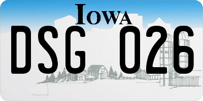 IA license plate DSG026