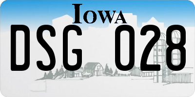 IA license plate DSG028