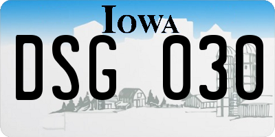 IA license plate DSG030