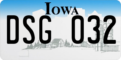 IA license plate DSG032