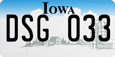IA license plate DSG033