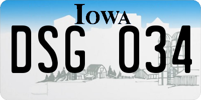 IA license plate DSG034