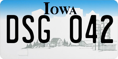IA license plate DSG042