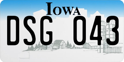 IA license plate DSG043