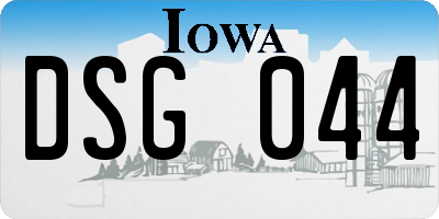 IA license plate DSG044