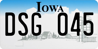 IA license plate DSG045