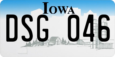 IA license plate DSG046