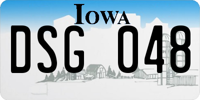 IA license plate DSG048
