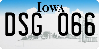 IA license plate DSG066