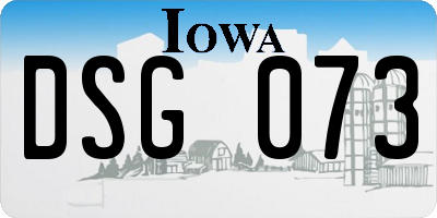 IA license plate DSG073