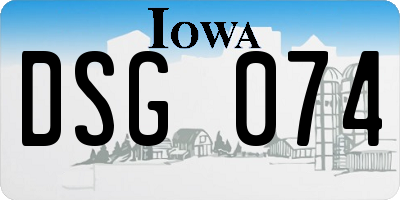 IA license plate DSG074