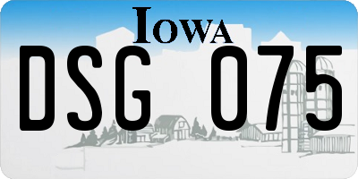 IA license plate DSG075