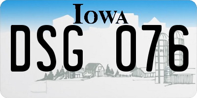 IA license plate DSG076