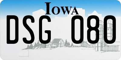 IA license plate DSG080