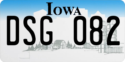 IA license plate DSG082