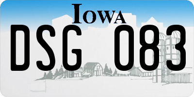 IA license plate DSG083