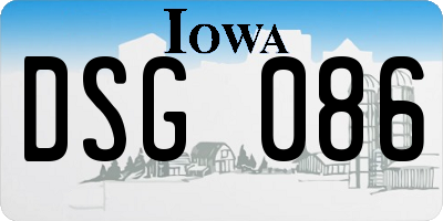 IA license plate DSG086