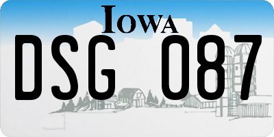 IA license plate DSG087