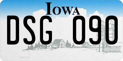 IA license plate DSG090