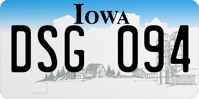 IA license plate DSG094