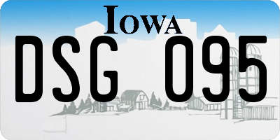 IA license plate DSG095