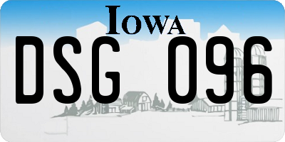 IA license plate DSG096