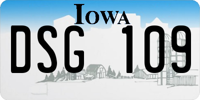 IA license plate DSG109