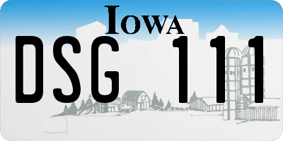 IA license plate DSG111