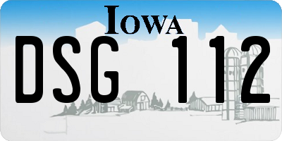 IA license plate DSG112
