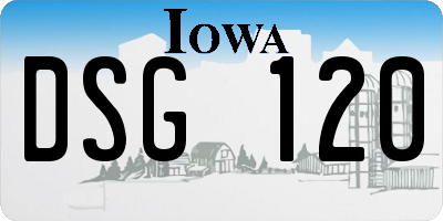 IA license plate DSG120