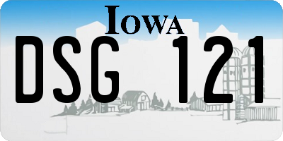 IA license plate DSG121