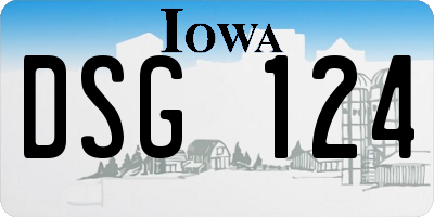 IA license plate DSG124