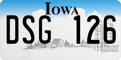 IA license plate DSG126